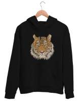 Kaplan - Tiger Siyah Unisex Kapşonlu Sweatshirt - Thumbnail