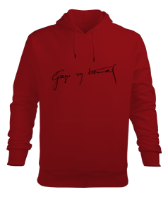 Kapüşonlu Atatürk imzalı Erkek Kapüşonlu Hoodie Sweatshirt