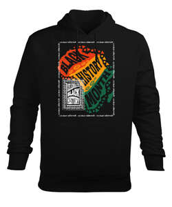 Kara tarih Siyah Erkek Kapüşonlu Hoodie Sweatshirt