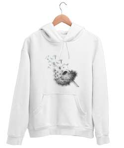 KARAHİNDİBA Beyaz Unisex Kapşonlu Sweatshirt