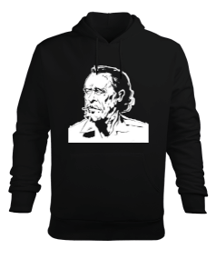 Karakalem Charles Bukowski Erkek Kapüşonlu Hoodie Sweatshirt