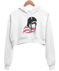 KARANLIK DÜŞ Kadın Crop Hoodie Kapüşonlu Sweatshirt