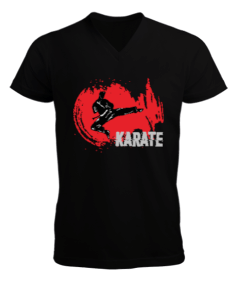 Karate Erkek Kısa Kol V Yaka Tişört