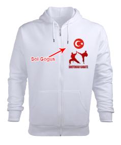 Karate Fermarlı Sweatshirt Kapşonlu Erkek Kapşonlu Fermuarlı