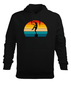 Karate Kid Baskılı Siyah Erkek Kapüşonlu Hoodie Sweatshirt