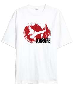 Karate - Spor V10 Beyaz Oversize Unisex Tişört