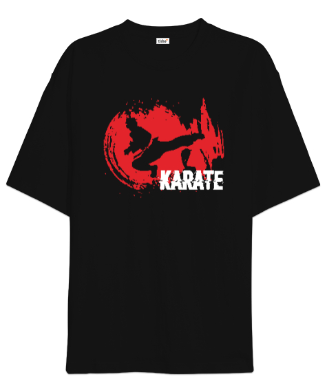 Tisho - Karate - Spor V10 Siyah Oversize Unisex Tişört