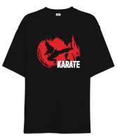 Karate - Spor V10 Siyah Oversize Unisex Tişört - Thumbnail