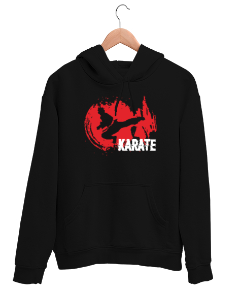 Tisho - Karate - Spor V10 Siyah Unisex Kapşonlu Sweatshirt