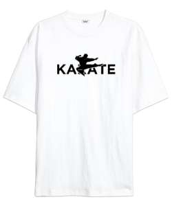 Karate V4 Beyaz Oversize Unisex Tişört