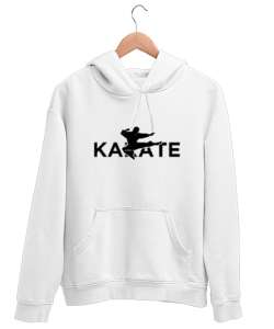 Karate V4 Beyaz Unisex Kapşonlu Sweatshirt