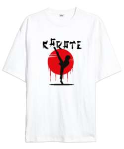 Karate V5 Beyaz Oversize Unisex Tişört