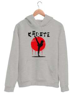 Karate V5 Gri Unisex Kapşonlu Sweatshirt