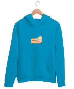 Karavan Turkuaz Unisex Kapşonlu Sweatshirt