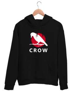 Karga - Crow Siyah Unisex Kapşonlu Sweatshirt