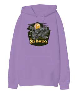 Kargalar - Raven Lila Oversize Unisex Kapüşonlu Sweatshirt