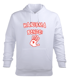 KARIŞMA BENDE BASKILI Erkek Kapüşonlu Hoodie Sweatshirt