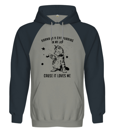 Karma Is A Cat Purring Taylor Swift Gri/Füme Orjinal Reglan Hoodie Unisex Sweatshirt