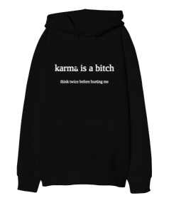 karma Oversize Unisex Kapüşonlu Sweatshirt