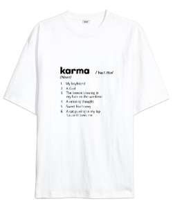 Karma - Taylor Swift Midnights Beyaz Oversize Unisex Tişört