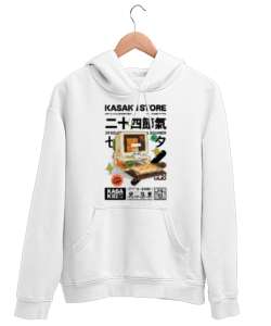 Kasaki Dumpling PC Beyaz Unisex Kapşonlu Sweatshirt