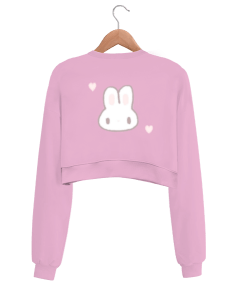 Kawaii Bunny Kadın Crop Sweatshirt