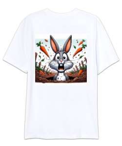 KAYGILI BUNNY Beyaz Oversize Unisex Tişört