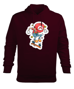 Kaykaycı Mario Erkek Kapüşonlu Hoodie Sweatshirt