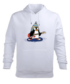 Kaykaycı pengu Erkek Kapüşonlu Hoodie Sweatshirt