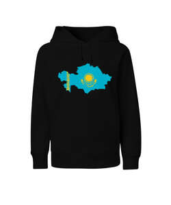 Kazakistan, Kazakhstan V4 Siyah Çocuk Unisex Hoodie Kapüşonlu