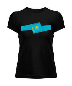 Kazakistan, Kazakhstan V5 Siyah Kadın Tişört