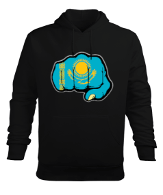 Kazakistan,Kazakhstan,Kazakistan Bayrağı,Kazakistan logosu,Kazakhstan flag. Erkek Kapüşonlu Hoodie Sweatshirt