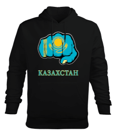 Kazakistan,Kazakhstan,Kazakistan Bayrağı,Kazakistan logosu,Kazakhstan flag. Erkek Kapüşonlu Hoodie Sweatshirt