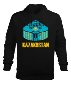 Kazakistan,Kazakhstan,Kazakistan Bayrağı,Kazakistan logosu,Kazakhstan flag. Erkek Kapüşonlu Hoodie Sweatshirt