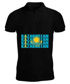 Kazakistan,Kazakhstan,Kazakistan Bayrağı,Kazakistan logosu,Kazakhstan flag. Erkek Kısa Kol Polo Yaka