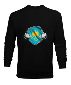 Kazakistan,Kazakhstan,Kazakistan Bayrağı,Kazakistan logosu,Kazakhstan flag. Erkek Sweatshirt