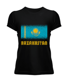 Kazakistan,Kazakhstan,Kazakistan Bayrağı,Kazakistan logosu,Kazakhstan flag. Kadın Tişört