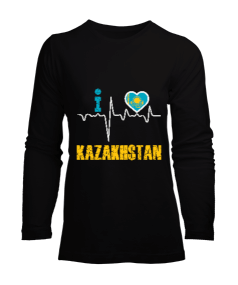 Kazakistan,Kazakhstan,Kazakistan Bayrağı,Kazakistan logosu,Kazakhstan flag. Kadın Uzun Kol Tişört