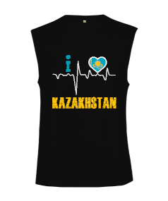 Kazakistan,Kazakhstan,Kazakistan Bayrağı,Kazakistan logosu,Kazakhstan flag. Kesik Kol Unisex Tişört