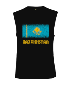 Kazakistan,Kazakhstan,Kazakistan Bayrağı,Kazakistan logosu,Kazakhstan flag. Kesik Kol Unisex Tişört