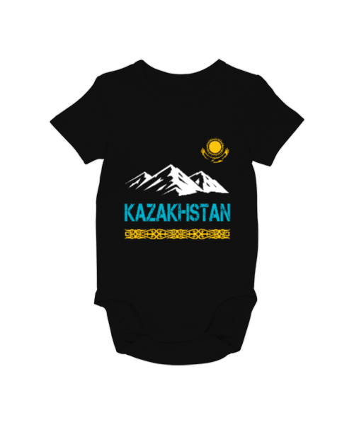 Kazakistan,Kazakhstan,Kazakistan Bayrağı,Kazakistan logosu,Kazakhstan flag. Siyah Bebek Zıbını