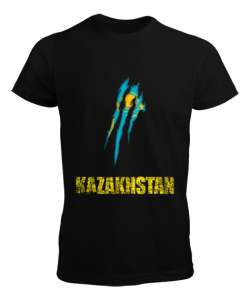 Kazakistan,Kazakhstan,Kazakistan Bayrağı,Kazakistan logosu,Kazakhstan flag. Siyah Erkek Tişört