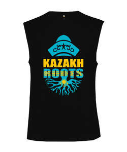 Kazakistan,Kazakhstan,Kazakistan Bayrağı,Kazakistan logosu,Kazakhstan flag. Siyah Kesik Kol Unisex Tişört