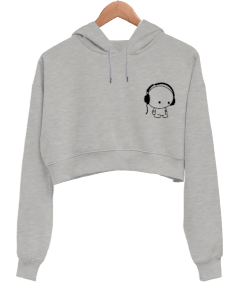 KEDD Kadın Crop Hoodie Kapüşonlu Sweatshirt