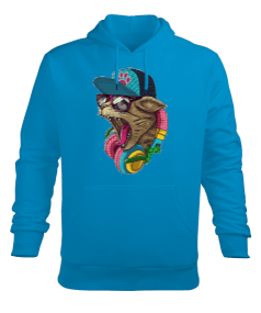 kedi Erkek Kapüşonlu Hoodie Sweatshirt