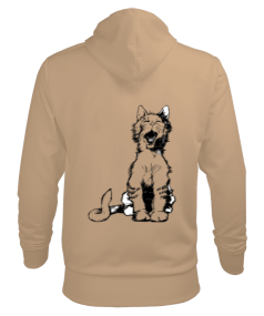 Kedi Figürlü Erkek Kapüşonlu Hoodie Sweatshirt