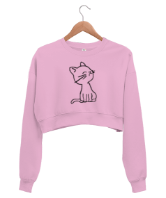 Kedi Kadın Crop Sweatshirt