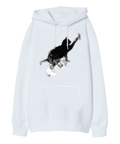 Kedi Oversize Unisex Kapüşonlu Sweatshirt