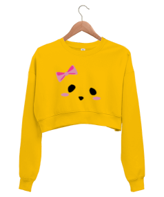 KEDİLİ KADIN CROP SWEATSHIRT Kadın Crop Sweatshirt