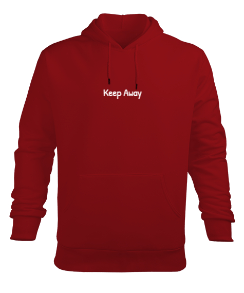 Keep Away Kırmızı Erkek Kapüşonlu Hoodie Sweatshirt